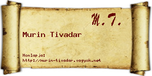 Murin Tivadar névjegykártya